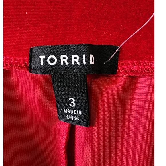 Torrid At The Knee Velvet Cinched Bodycon Skirt Jester Red 3X NWOT - Picture 5 of 10